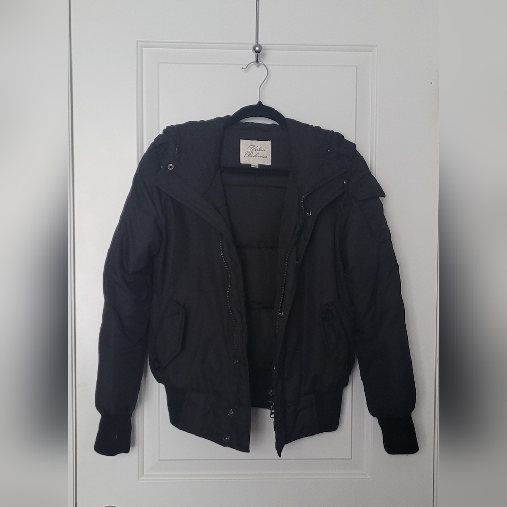 Urban Behaviour Winter Bomber Puffer Black Jacket S: Medium 